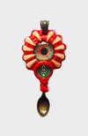 Bass Creature Spoon Pendant with Amethyst Gemstone