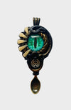 Bass Creature Spoon Pendant with Tiger's Eye Gemstone
