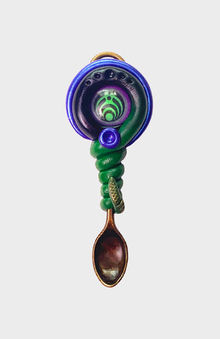 Creature Spoon Pendant with Turquoise Gemstone