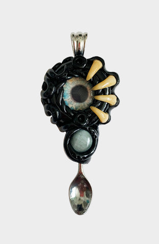 Creature Spoon Pendant with Amethyst Gemstone