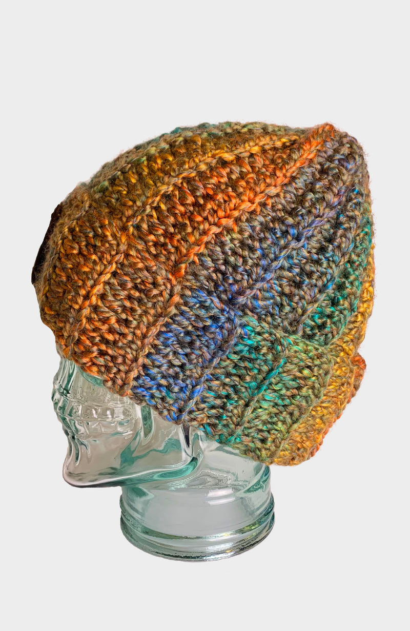 Technicolor Tundra Crochet Beanie