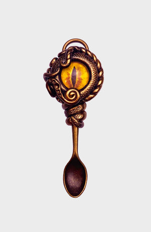 Golden Dragon Creature Spoon Pendant