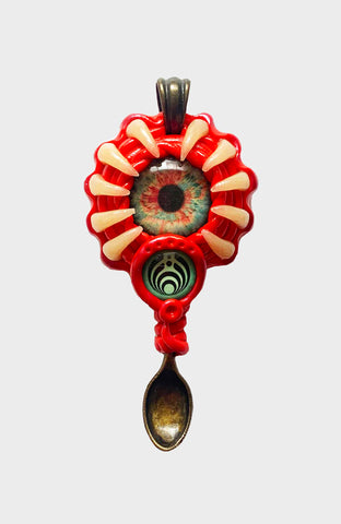 Amethyst Creature Eyeball Spoon Pendant