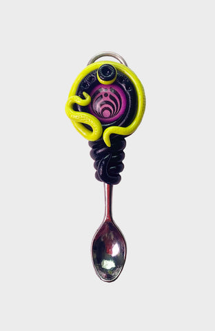 UV Reactive - Creature Spoon Pendant with Amethyst Gemstone