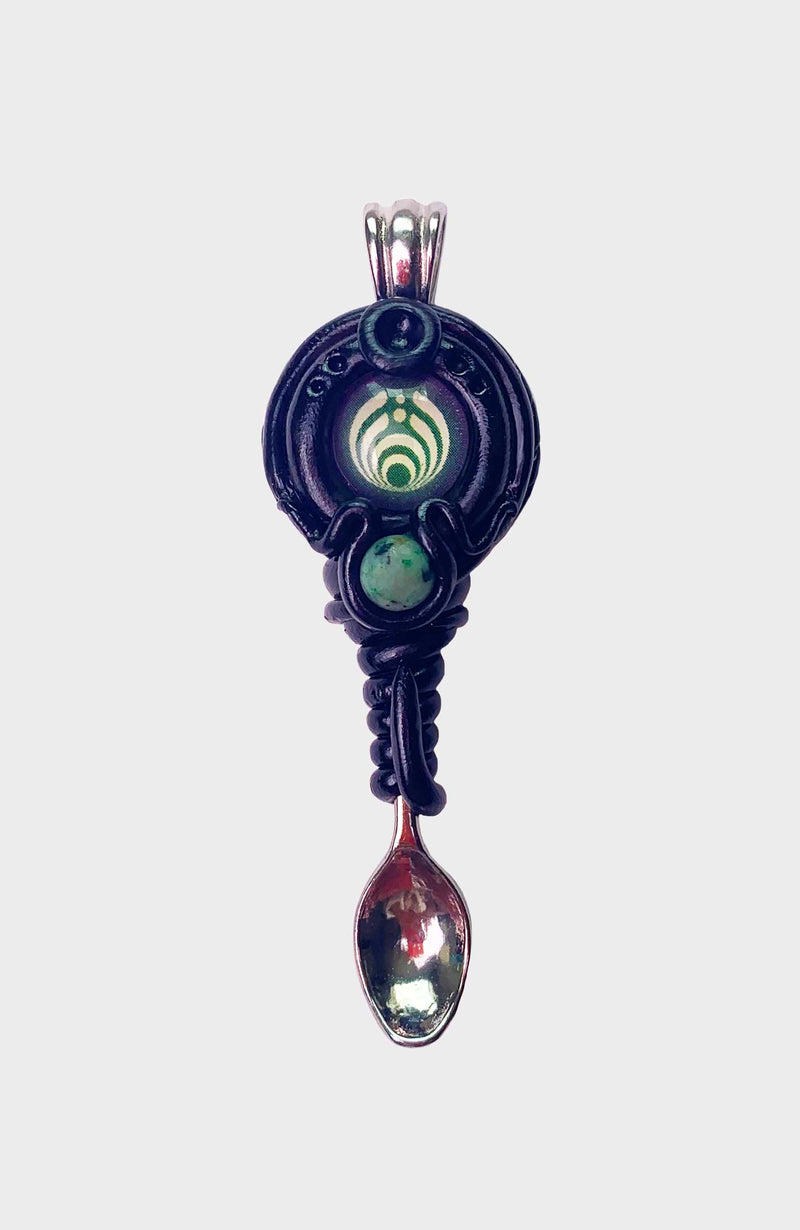 Bassnectar Spoon Pendant with Turquoise Gemstone
