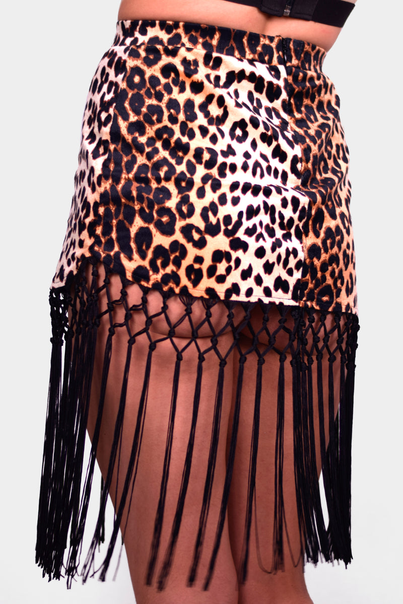 Hex Exotica Leopard Print Cheeky Mini Skirt