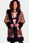 Hex Exotica Sequin Hooded Halter Top