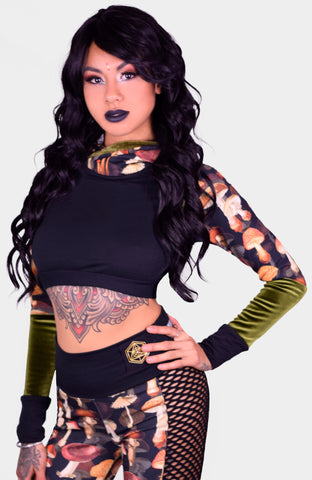Hex Exotica Fishnet Bell Sleeved Top